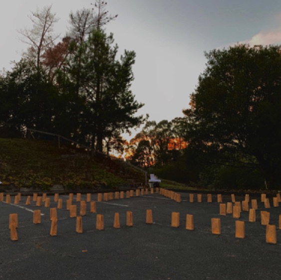 We opened just after sunset; luminaries lit and waiting for guests.
