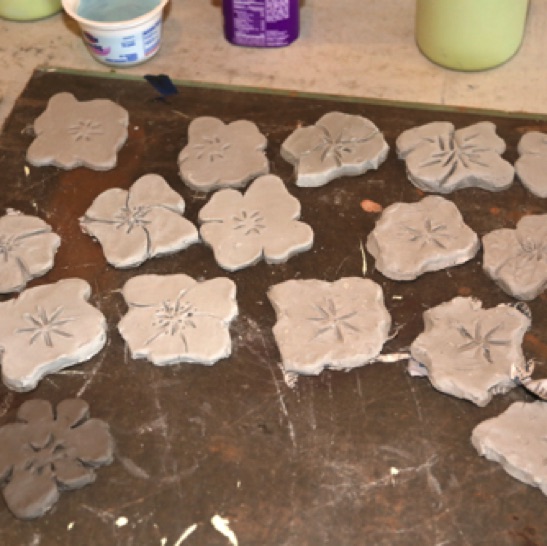 The pieces  were then set out, to dry overnight.