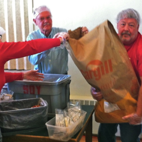 In addition to filling the meal bags, there were people refilling the bagging stations